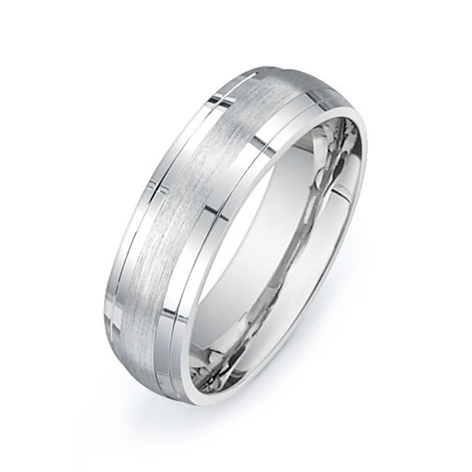 14K White Gold Wedding Band -PN00118