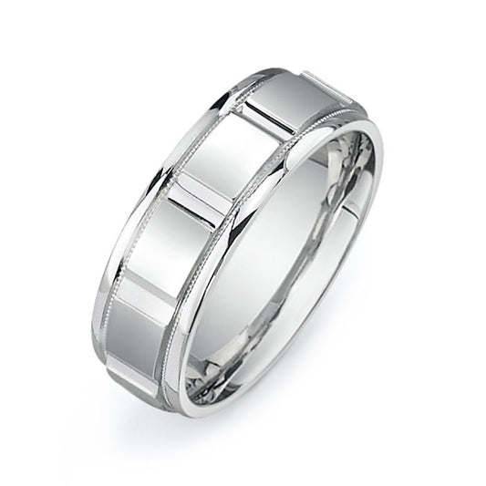 14K White Gold Wedding Band PN00232