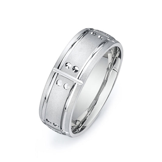 14K White Gold Wedding Band PN00334