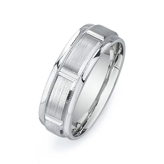 14K White Gold Wedding Band PN00231