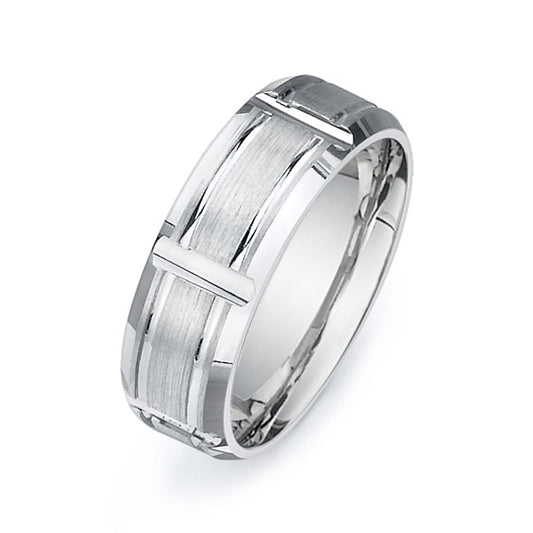 14K White Gold Wedding Band PN00260