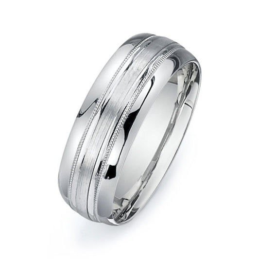 14K White Gold Wedding Band -PN00209