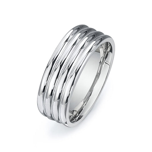 14K White Gold Wedding Band PN00226