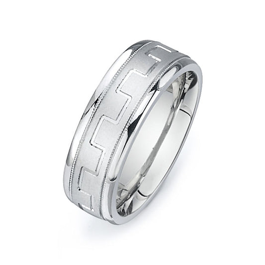 14K White Gold Wedding Band PN00218