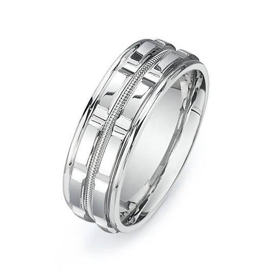 14K White Gold Wedding Band PN00327