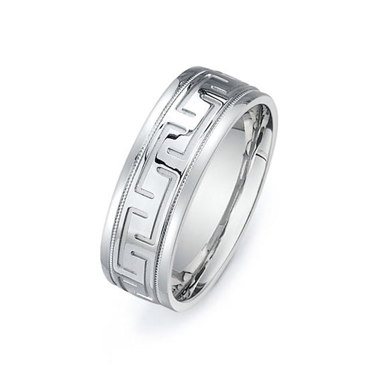 14K White Gold Wedding Band PN00424