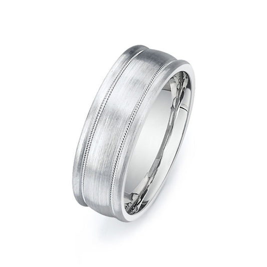 14K White Gold Wedding Band -PN00207