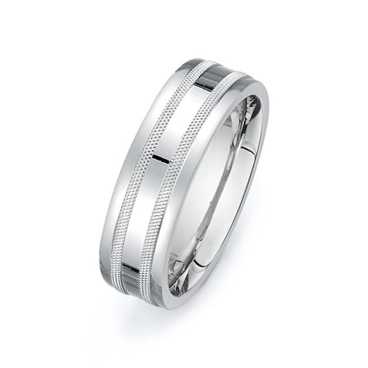 14K White Gold Wedding Band PN00281