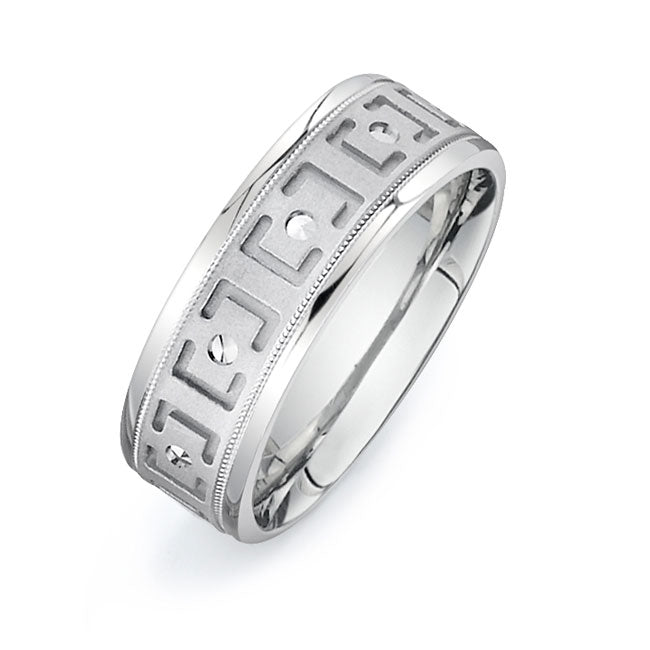 14K White Gold Wedding Band PN00230