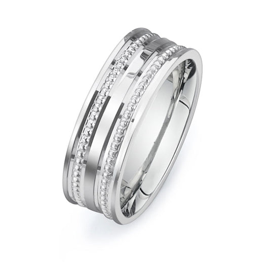 14K White Gold Wedding Band PN00321