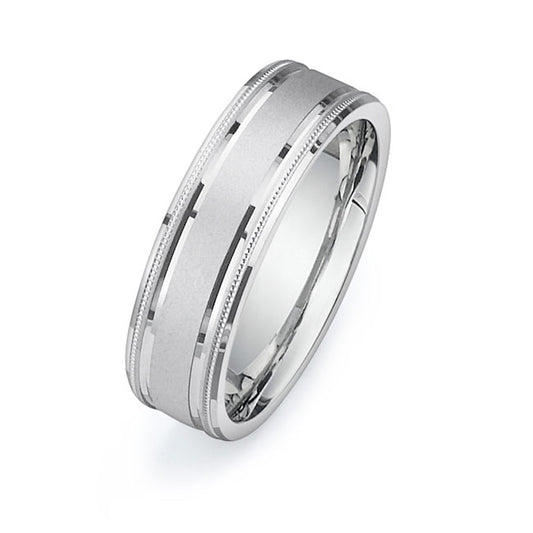 14K White Gold Wedding Band -PN00204