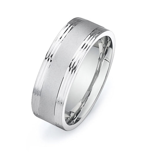 14K White Gold Wedding Band PN00233