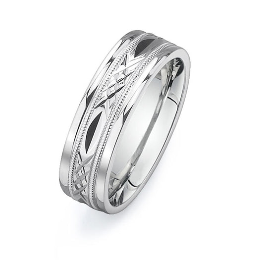 14K White Gold Wedding Band PN00283