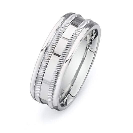 14K White Gold Wedding Band PN00324