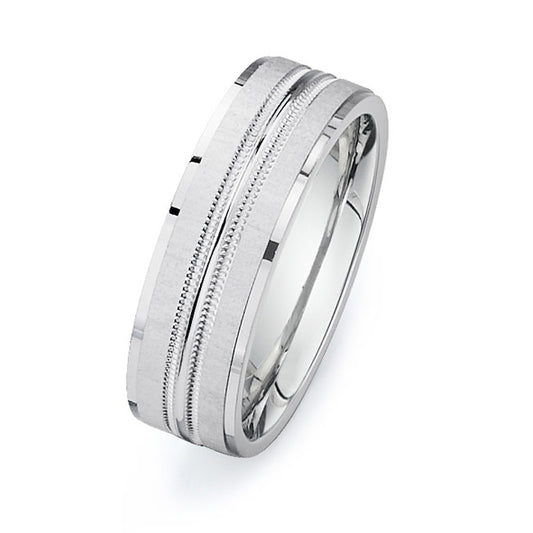 14K White Gold Wedding Band PN00331