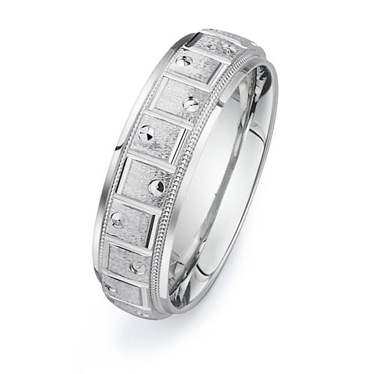 14K White Gold Wedding Band PN00248