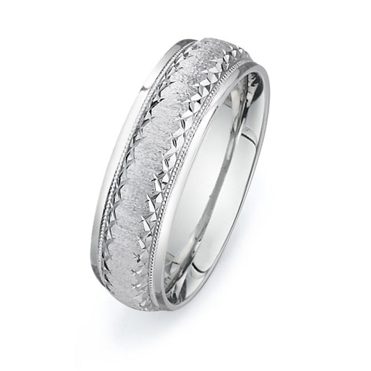 14K White Gold Wedding Band PN00423