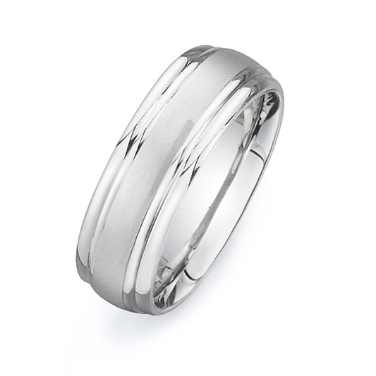 14K White Gold Wedding Band -PN00210