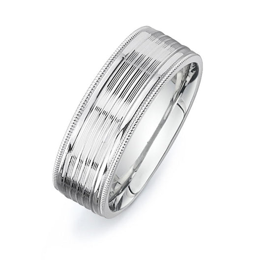 14K White Gold Wedding Band PN00241