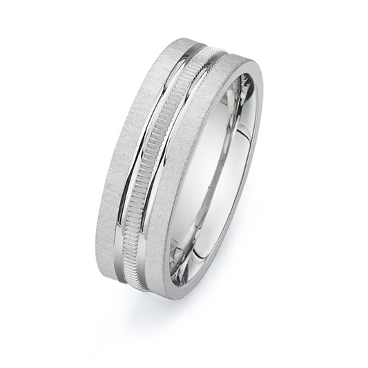 14K White Gold Wedding Band PN00333