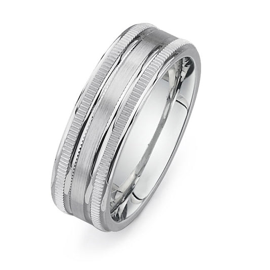 14K White Gold Wedding Band -PN00208