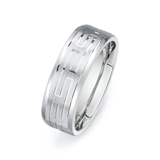 14K White Gold Wedding Band PN00239