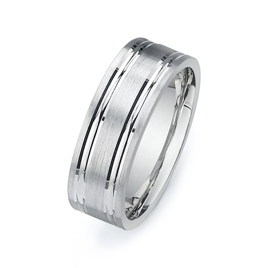 14K White Gold Wedding Band PN00238