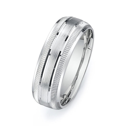 14K White Gold Wedding Band PN00249