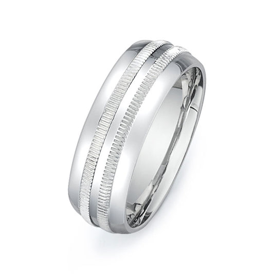 14K White Gold Wedding Band PN00316