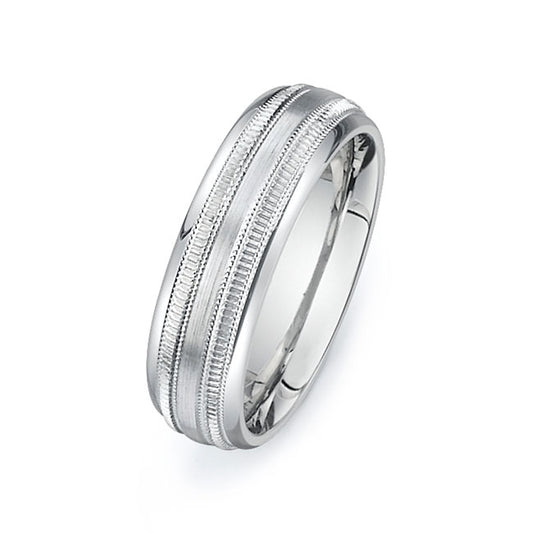 14K White Gold Wedding Band PN00330