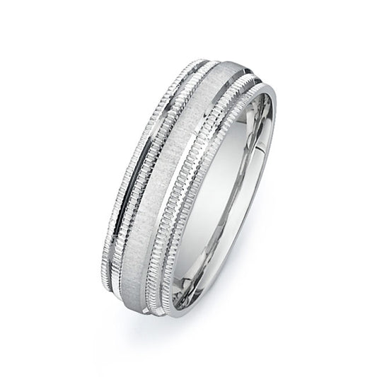 14K White Gold Wedding Band PN00432