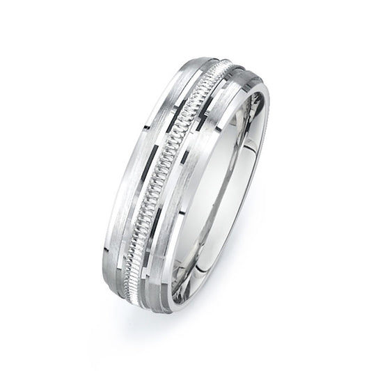 14K White Gold Wedding Band PN00376