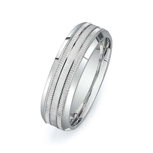 14K White Gold Wedding Band PN00428