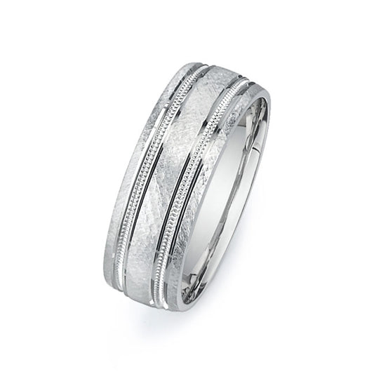 14K White Gold Wedding Band PN00338