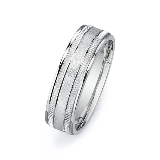 14K White Gold Wedding Band PN00305