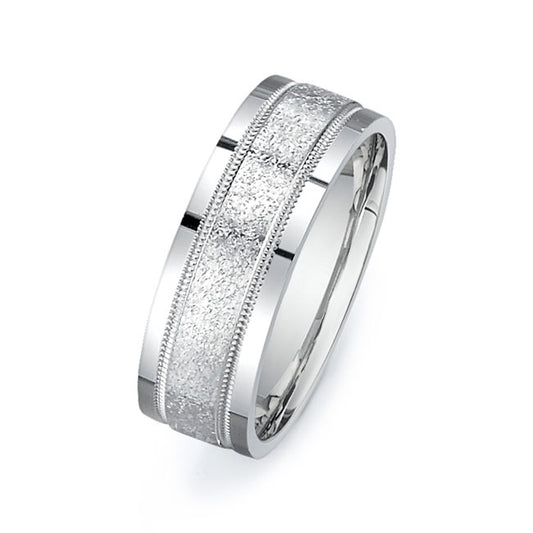 14K White Gold Wedding Band PN00307