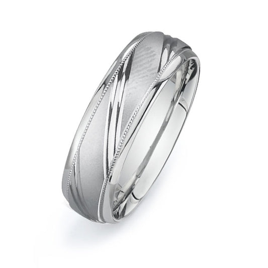 14K White Gold Wedding Band PN00292