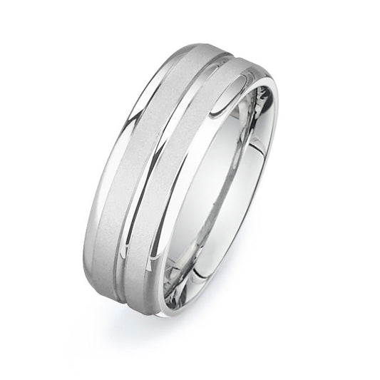 14K White Gold Wedding Band PN00298