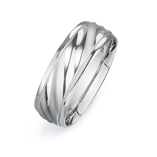 14K White Gold Wedding Band PN00337