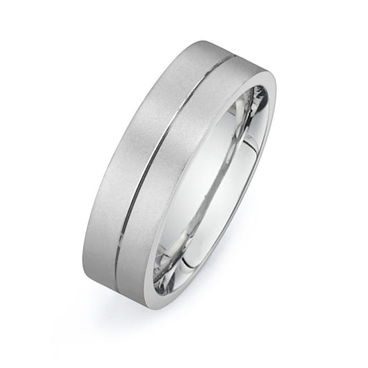 14K White Gold Wedding Band PN00349