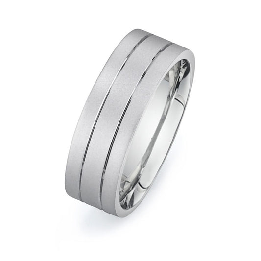 14K White Gold Wedding Band PN00433