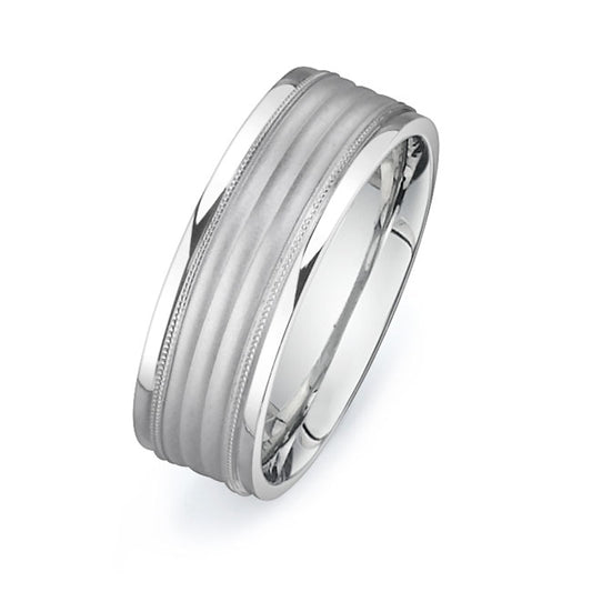 14K White Gold Wedding Band PN00496