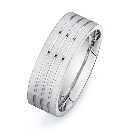 14K White Gold Wedding Band PN00297