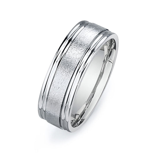 14K White Gold Wedding Band PN00299