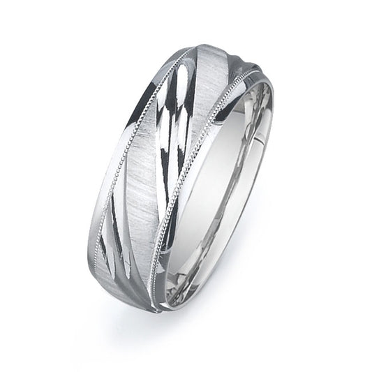 14K White Gold Wedding Band PN00442