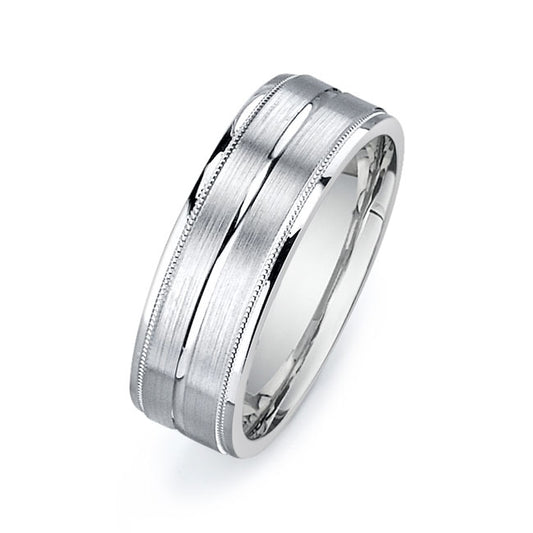 14K White Gold Wedding Band PN00343