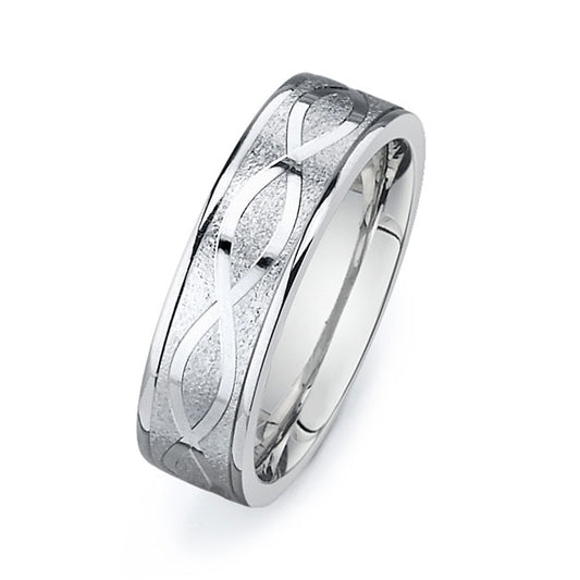 14K White Gold Wedding Band PN00303