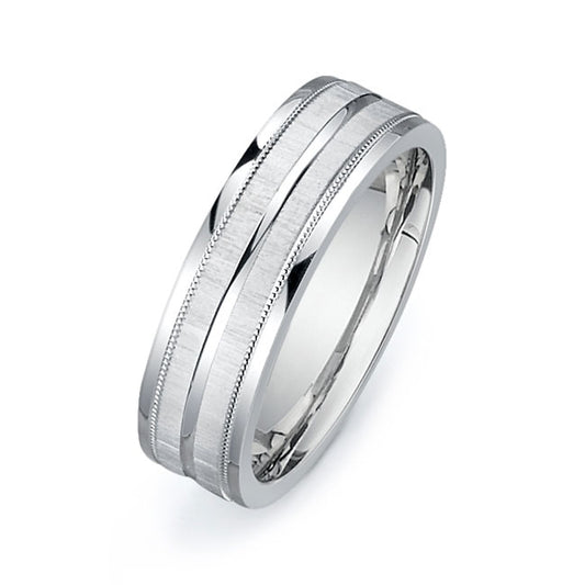 14K White Gold Wedding Band PN00302