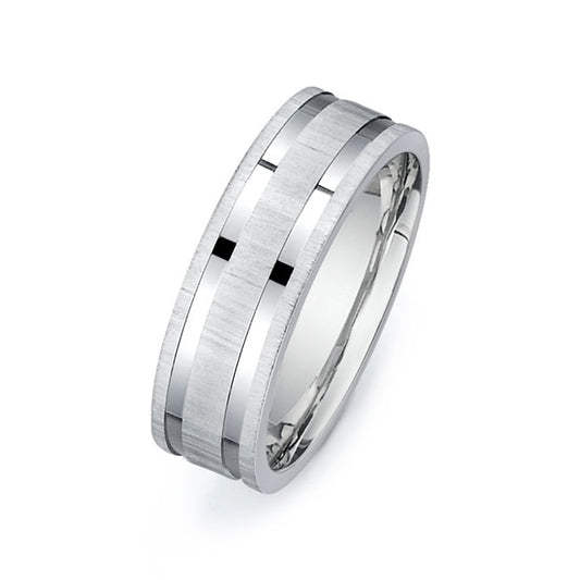 14K White Gold Wedding Band PN00348