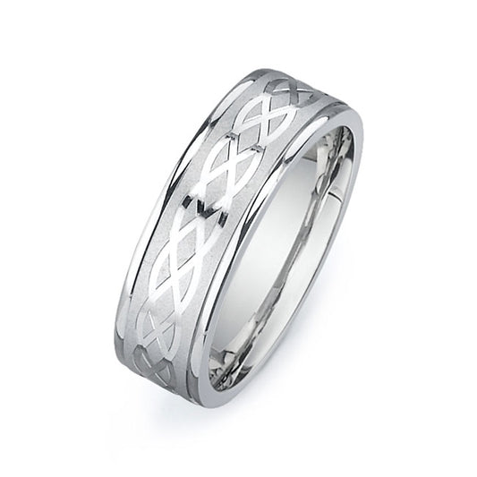 14K White Gold Wedding Band PN00258